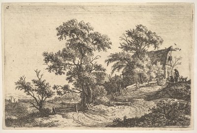 Et sommerhus på en bakke. af Anthonie Waterloo