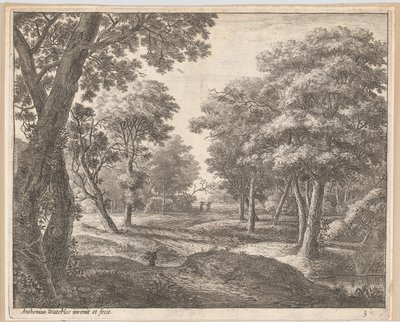 En vej gennem skoven, 1600-tallet. af Anthonie Waterloo