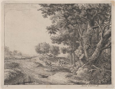 En bonde med skovl, 1600-tallet. af Anthonie Waterloo