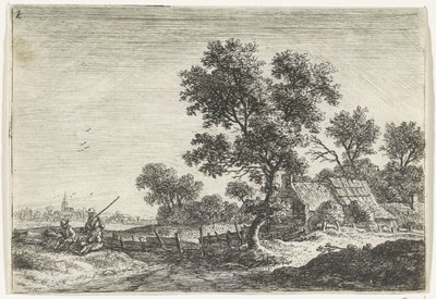 Bønder på en bakke Landskaber med figurer (serietitel) af Anthonie Waterloo