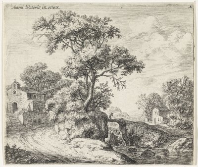 Landskab med et kapel Bakkede landskaber (serietitel) af Anthonie Waterloo
