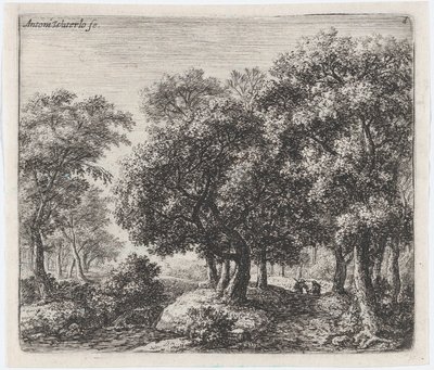 Skovvejen Les Deux Cavaliers, 1600-tallet. af Anthonie Waterloo