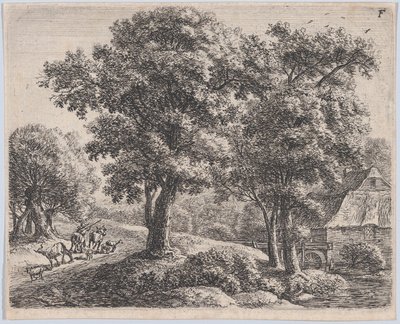 Hyrden og Møllen, 1600-tallet. af Anthonie Waterloo