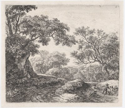 Tre drenge og deres hunde L’Allée i Bois, det 17. århundrede. af Anthonie Waterloo