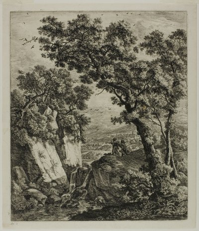 Tobias og englen, fra seks landskabsfag fra Det Gamle Testamente af Anthonie Waterloo