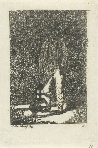 Mand med en lanterne af Anthonie Willem Hendrik Nolthenius de Man