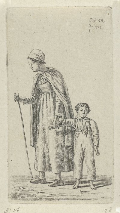 Mor med barn i armen 12 studiefigurer (serietitel) af Anthonie Willem Hendrik Nolthenius de Man