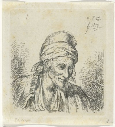Gammel kvinde til højre af Anthonie Willem Hendrik Nolthenius de Man