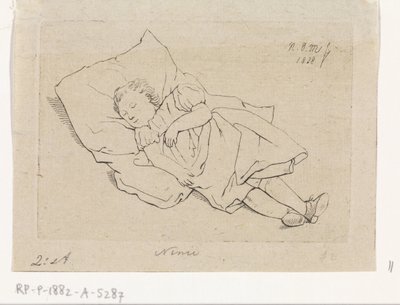 Sovende barn på en pude af Anthonie Willem Hendrik Nolthenius de Man