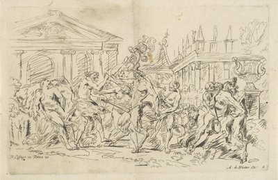 Satyr med dansende nymfer Bacchanals (serietitel) af Anthonie de Winter