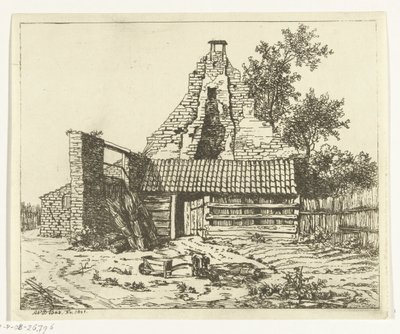 Sivskærer til ruinerne af Huset Snaatburg i Maarssen af Anthonie van den Bos