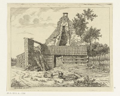 Sivskærer til ruinen af ​​huset Snaatburg i Maarssen af Anthonie van den Bos