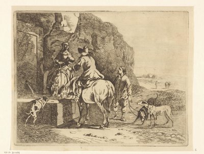 Ryttere ved vandhul af Anthonie van den Bos
