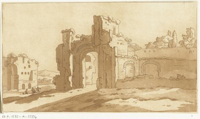 Ruinerne af den store sal i Caracalla-badene, Rom af Anthonie van den Bos
