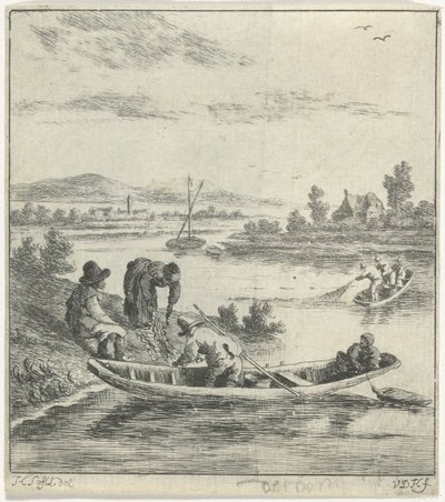 Fiskere ved en flod af Anthonij van der Haer