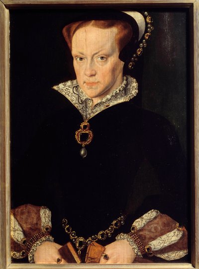 Portræt af Mary Tudor (1516-1558) Dronning af England Maleri af Antonio Moro (1517-1575) 1500-tallet søn. 0,32x0,23 m af after Anthonis Mor van Dashorst