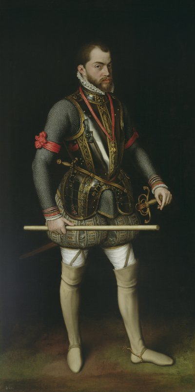 Filip II (1527-98) af Spanien af Anthonis van Dashorst Mor