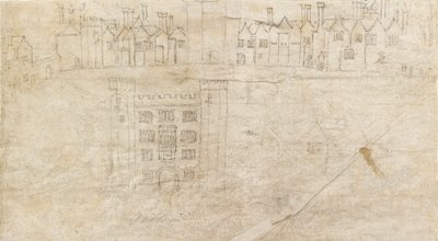 Bygninger langs sydfronten af Oatlands Palace, ca. 1550