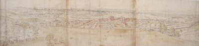 Greenwich Palace og London fra Greenwich Hill (pen og brunt blæk og akvarel over angivelser med sort kridt) af Anthonis van den Wyngaerde