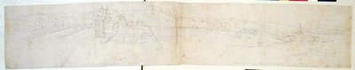 Greenwich Palace, ca. 1544 (pen og blæk og blyant på papir) af Anthonis van den Wyngaerde
