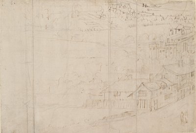 Panorama over London set fra Southwark: Bankside, 1554 af Anthonis van den Wyngaerde