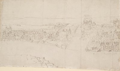 Panorama over London set fra Southwark: Durham House til Barnard