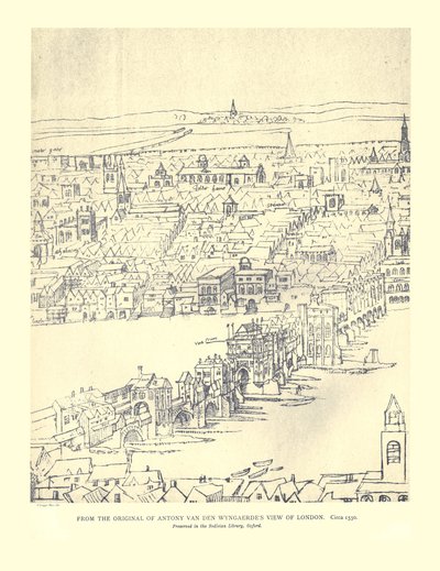 Van Den Wyngaerdes View of London, c1550, 1886 af Anthonis van den Wyngaerde