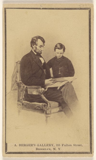 Præsident Lincoln læser Bibelen for sin søn Tad af Anthony Berger