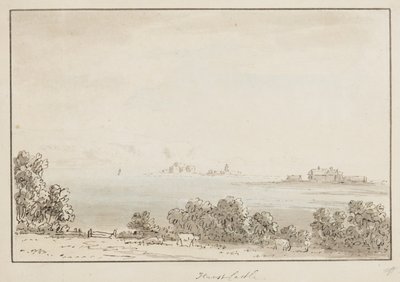 Hurst Castle (blæk & wc på papir) af Anthony Devis