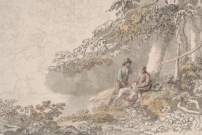 To drenge og en hund i en skov af Anthony Devis