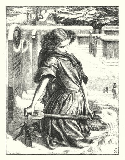 Den lille sørgende (gravering) af Anthony Frederick Augustus (after) Sandys