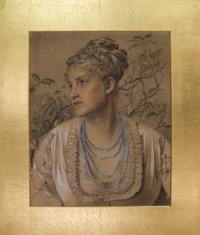 Mary Sandys (1845-1920), ca. 1871-73 (farvet kridt på buff-papir) af Anthony Frederick Augustus Sandys