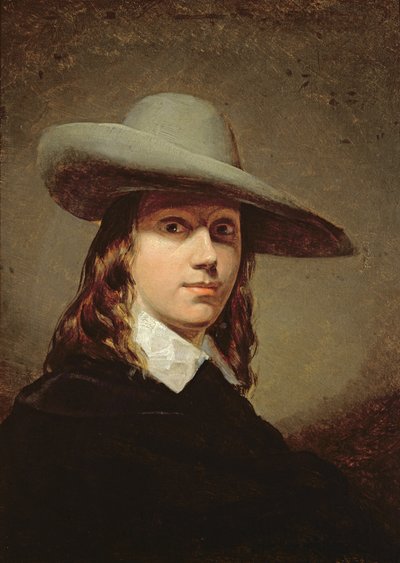 Selvportræt i bredskygget hat, 1848 af Anthony Frederick Augustus Sandys