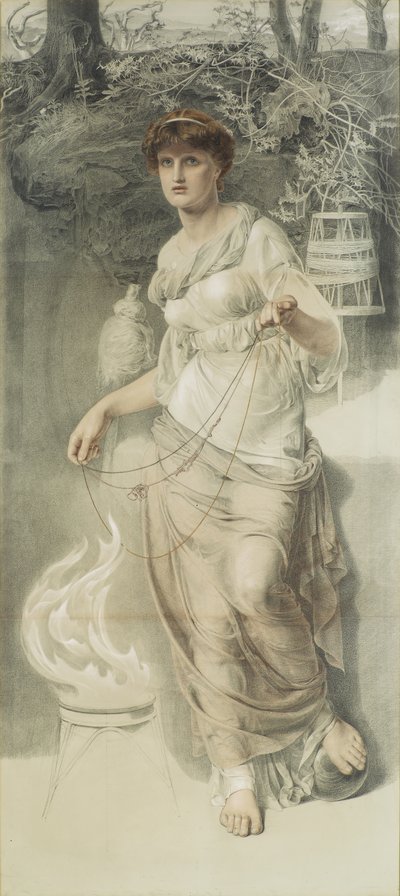 The Tangled Skein (blyant på papir) af Anthony Frederick Augustus Sandys