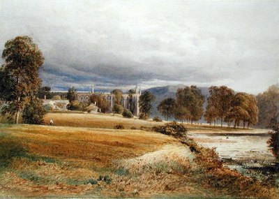 Bolton Abbey fra River Wharfe, South View, ca. 1825 (akvarel på papir) af Anthony Vandyke Copley Fielding