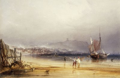 Scarborough Castle fra syd, 1838 af Anthony Vandyke Copley Fielding
