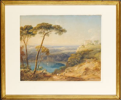 Nemi-søen (akvarel på papir) af Anthony Vandyke Copley Fielding