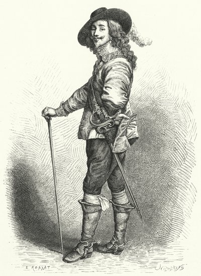 Charles I, konge af England, Skotland og Irland (gravering) af Anthony van (after) Dyck