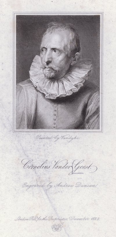 Cornelis van der Geest, flamsk krydderihandler og kunstsamler (gravering) af Anthony van (after) Dyck