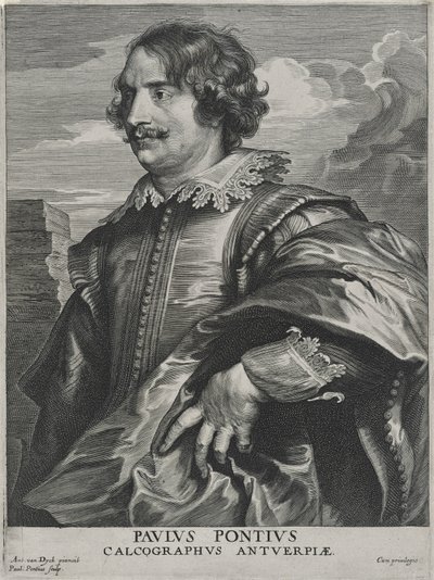 Paulus Pontius (gravering på lagt papir) af Anthony van (after) Dyck