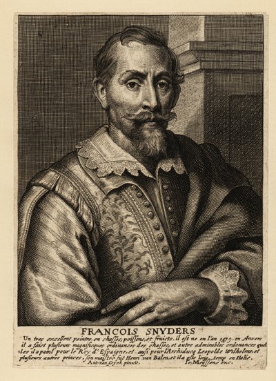 Portræt af Frans Snyders, flamsk maler af dyr, jagtscener, markedsscener og stilleben af Anthony van (after) Dyck