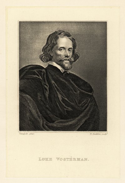 Portræt af Lucas Vorsterman den Ældre, barokgravør af Anthony van (after) Dyck
