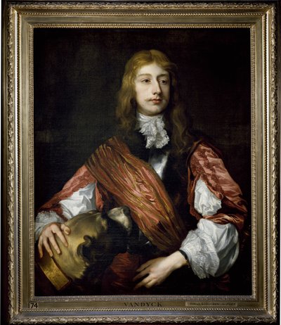 Thomas Killigrew og hans hund (olie på lærred) af Anthony van (studio of) Dyck