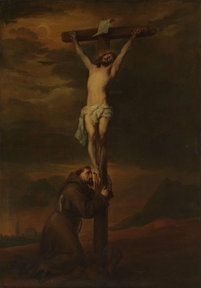 Sankt Frans beklager ved foden af korset af Anthony van Dyck (possibly copy after)