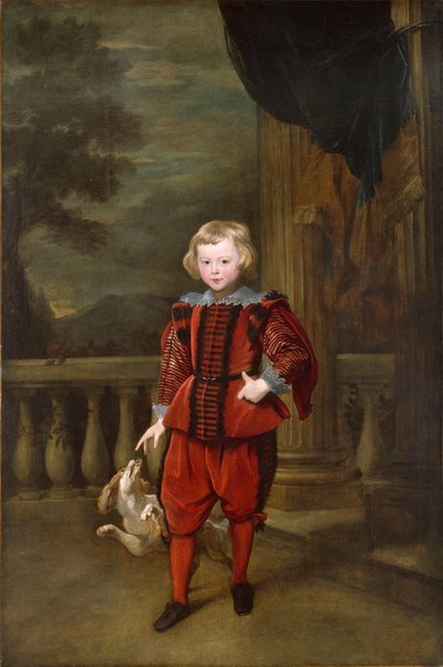En dreng, der står på en terrasse af Anthony van Dyck