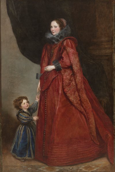 En genuesisk dame med sit barn, ca. 1623-1625. af Anthony van Dyck