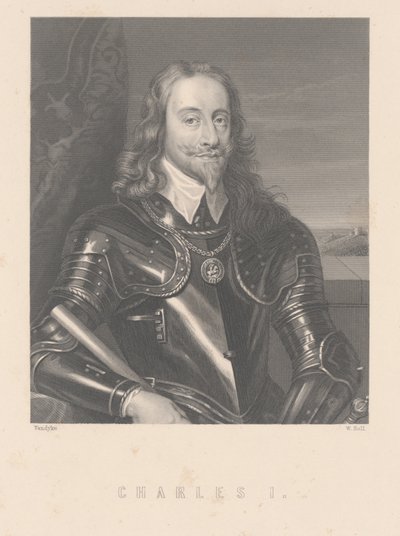 Charles I, graveret af W. Hall af Anthony van Dyck