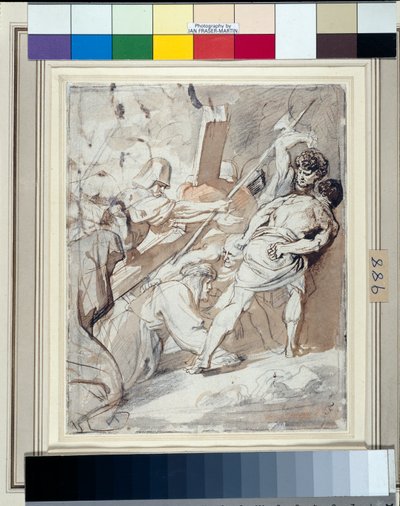 Kristus bærer korset (pen og blæk med vask over kridt på papir) af Anthony van Dyck