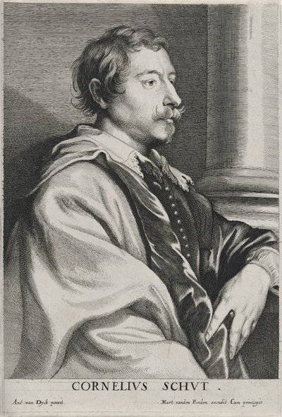 Cornelius Schut, uden dato (radering på lagt papir med gravering) af Anthony van Dyck