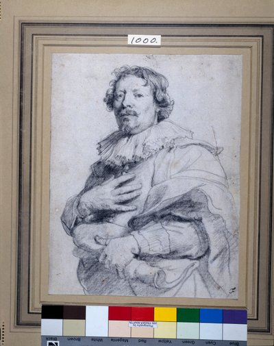 Gaspard de Crayer (sort kridt på hvidt papir) af Anthony van Dyck